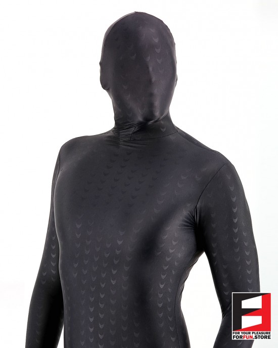 SPANDEX TEXTURE FUNSUIT BLACK FS04A