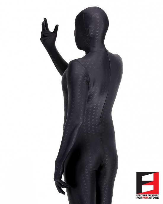 SPANDEX TEXTURE FUNSUIT BLACK FS04A