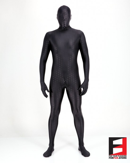 SPANDEX TEXTURE FUNSUIT BLACK FS04A