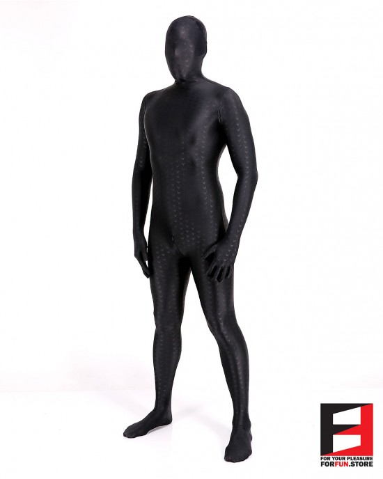 SPANDEX TEXTURE FUNSUIT BLACK FS04A