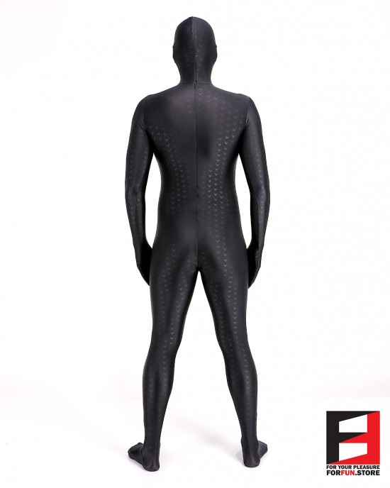 SPANDEX TEXTURE FUNSUIT BLACK FS04A