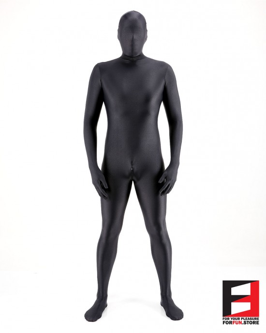 SPANDEX TEXTURE FUNSUIT BLACK FS04B