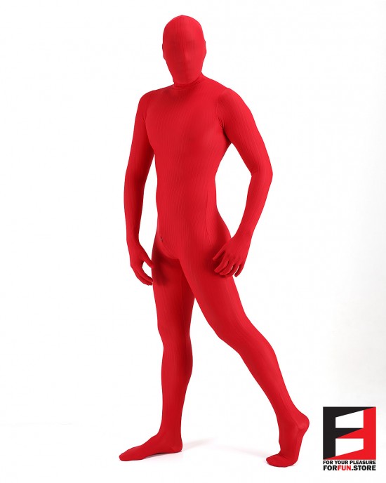 SPANDEX TEXTURE FUNSUIT RED FS04C