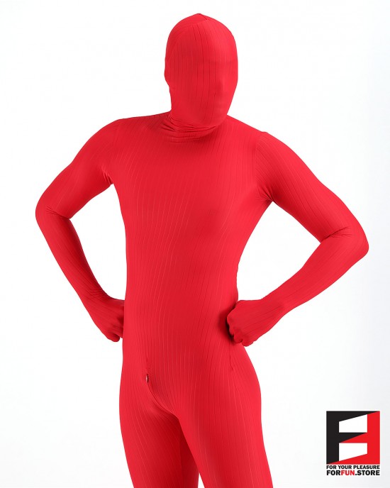 SPANDEX TEXTURE FUNSUIT RED FS04C