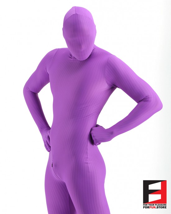 SPANDEX TEXTURE FUNSUIT PURPLE FS04C