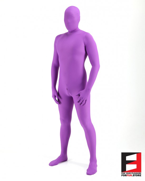 SPANDEX TEXTURE FUNSUIT PURPLE FS04C