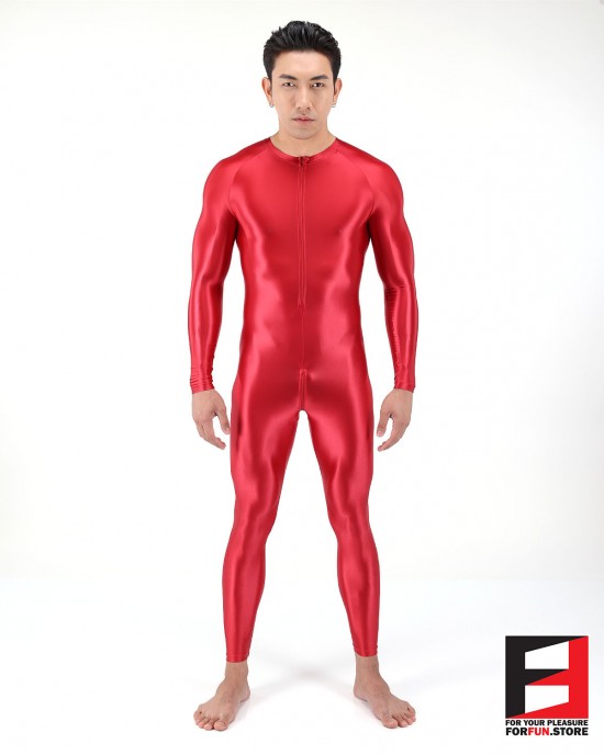 SPANDEX SLICK PLAYSUIT V1 RED PL02-08
