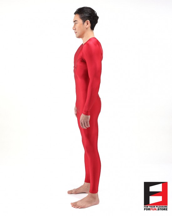 SPANDEX SHINY PLAYSUIT V1 RED WITH CHEST ZIPPERS PLZ01-08 SPANDEX SHINY PLAYSUIT V1 RED WITH CHEST ZIPPERS PLZ01-08