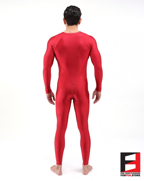 SPANDEX SHINY PLAYSUIT V1 RED WITH CHEST ZIPPERS PLZ01-08 SPANDEX SHINY PLAYSUIT V1 RED WITH CHEST ZIPPERS PLZ01-08