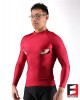 SPANDEX SHINY SHIRTS RED WITH CHEST ZIPPERS SHAZ01