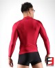 SPANDEX SHINY SHIRTS RED WITH CHEST ZIPPERS SHAZ01