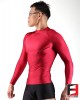 SPANDEX SHINY SHIRTS RED WITH CHEST ZIPPERS SHAZ01