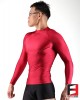 SPANDEX SHINY SHIRTS RED WITH CHEST ZIPPERS SHAZ01