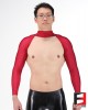 SPANDEX SHINY BODYLESS SHIRTS RED SHB01