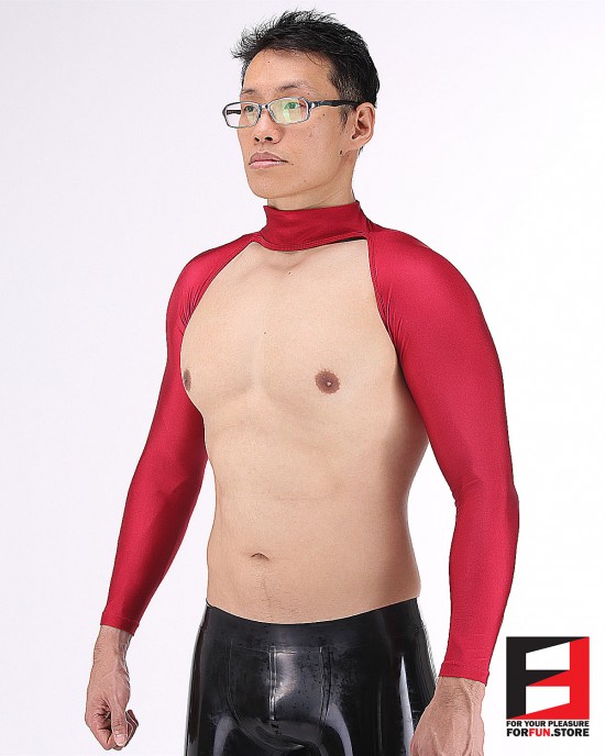 SPANDEX SHINY BODYLESS SHIRTS RED SHB01
