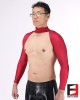 SPANDEX SHINY BODYLESS SHIRTS RED SHB01