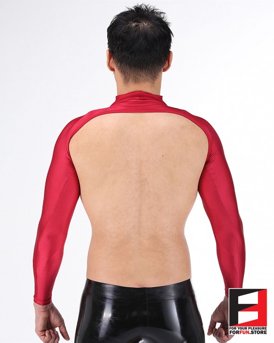 SPANDEX SHINY BODYLESS SHIRTS RED SHB01