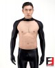SPANDEX SLICK BODYLESS SHIRTS WITH GLOVES BLACK SHBG02