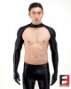 SPANDEX SLICK BODYLESS SHIRTS WITH GLOVES BLACK SHBG02