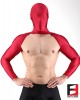 SPANDEX SHINY BODYLESS SHIRTS WITH MASK RED SHBM01