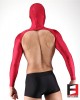 SPANDEX SHINY BODYLESS SHIRTS WITH MASK RED SHBM01