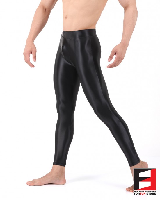 SPANDEX SLICK LEGGINGS BLACK (LOWER RISE) LGAL02