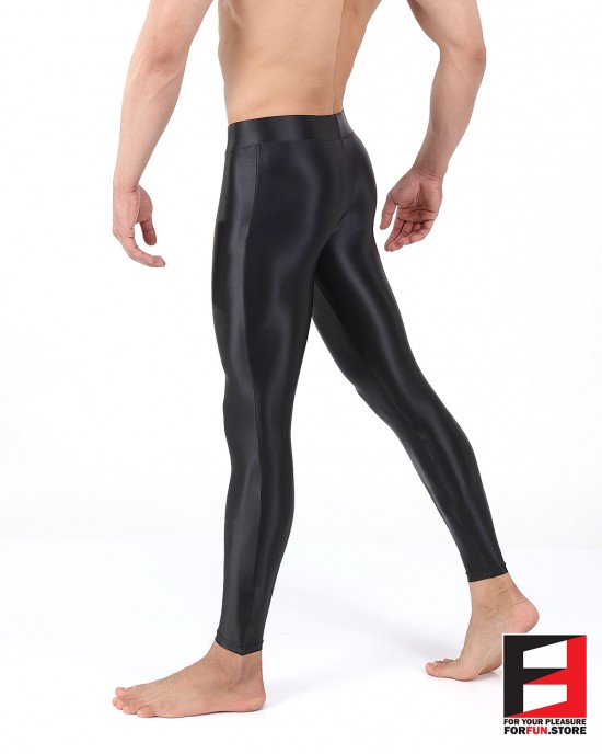 SPANDEX SLICK LEGGINGS BLACK (LOWER RISE) LGAL02