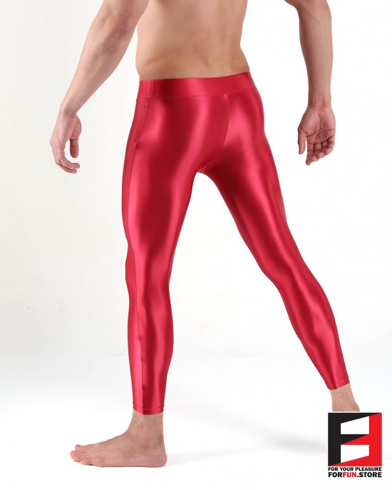 SPANDEX SLICK LEGGINGS RED (LOWER RISE) LGAL02