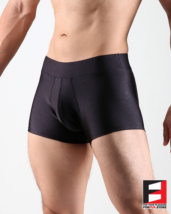 SPANDEX SHINY BOXERS BLACK LGD01