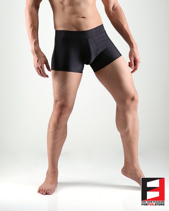 SPANDEX SHINY BOXERS BLACK LGD01