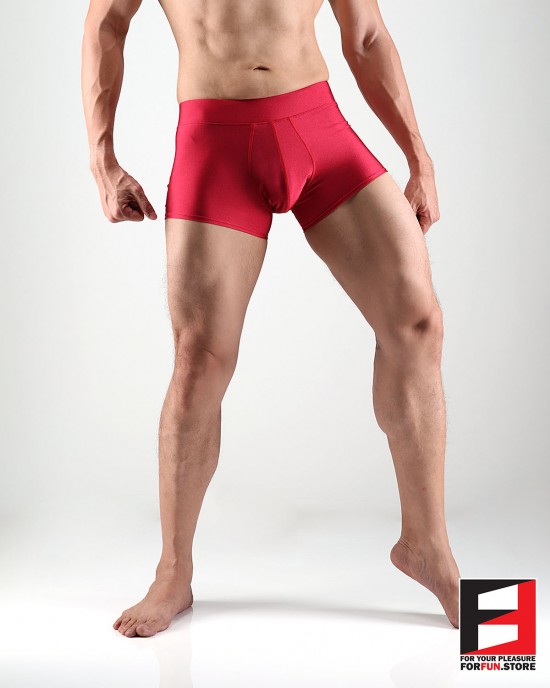 SPANDEX SHINY BOXERS RED LGD01