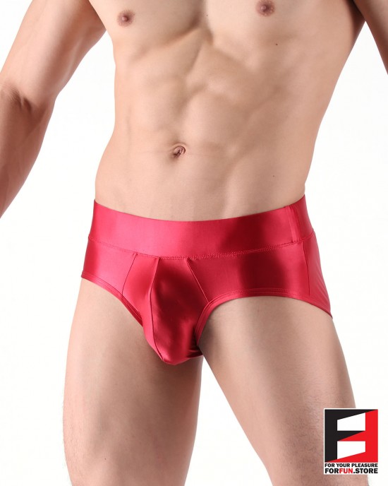 SPANDEX SLICK UNDERWEAR RED UWJ02