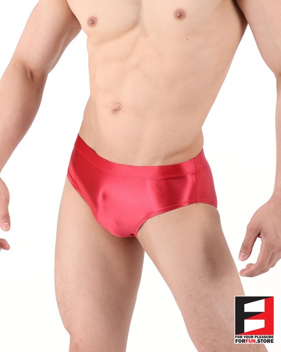 SPANDEX SLICK UNDERWEAR RED UWJB02