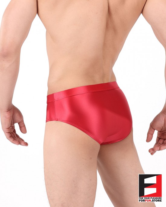 SPANDEX SLICK UNDERWEAR RED UWJB02