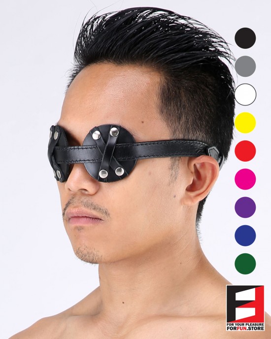 LEATHER TWO EYES BLINDFOLD BF004