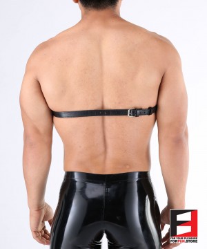 LEATHER BREAST BAND WITH NIPPLES SPIKED BT001