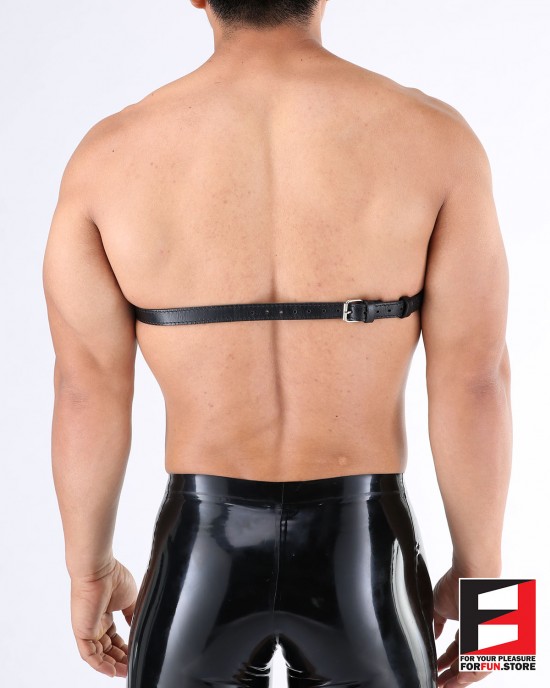 LEATHER BREAST BAND WITH NIPPLES SPIKED BT001