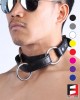 LEATHER SERIOUS BONDAGE CHOKER COLLAR CL010B