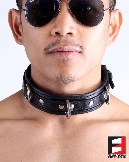 LEATHER BONDAGE COLLAR CL008A