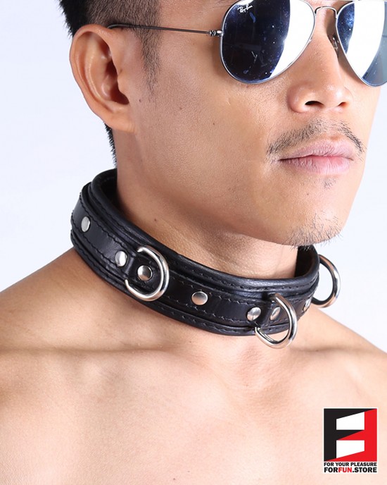 LEATHER BONDAGE COLLAR CL008A