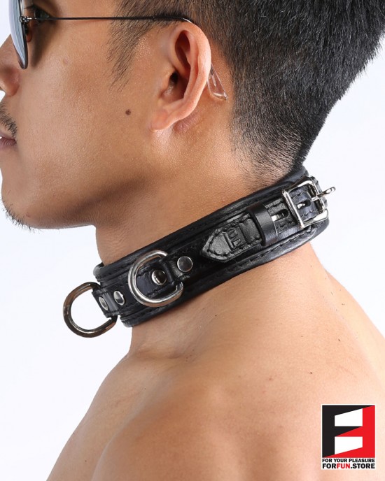 LEATHER BONDAGE COLLAR CL008A