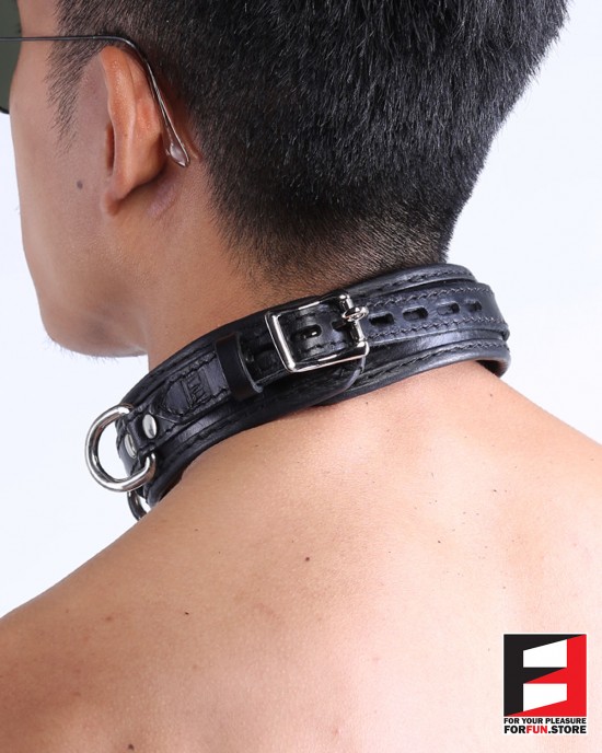 LEATHER BONDAGE COLLAR CL008A