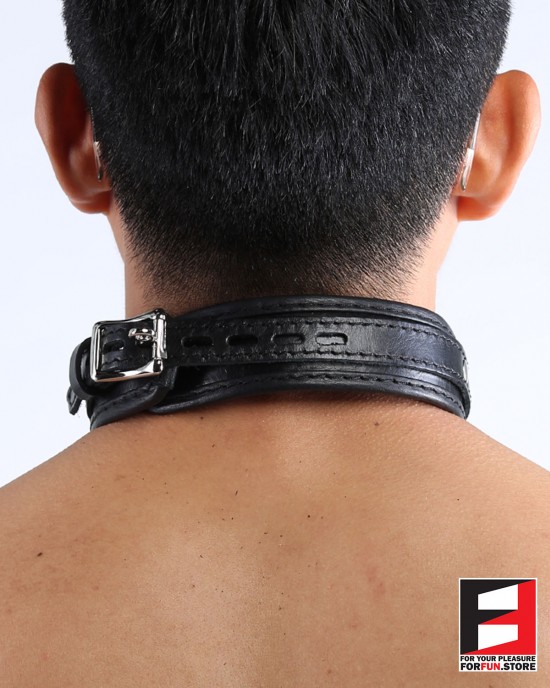 LEATHER BONDAGE COLLAR CL008A