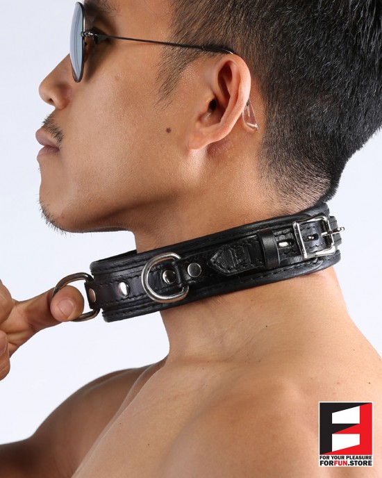 LEATHER BONDAGE COLLAR CL008A