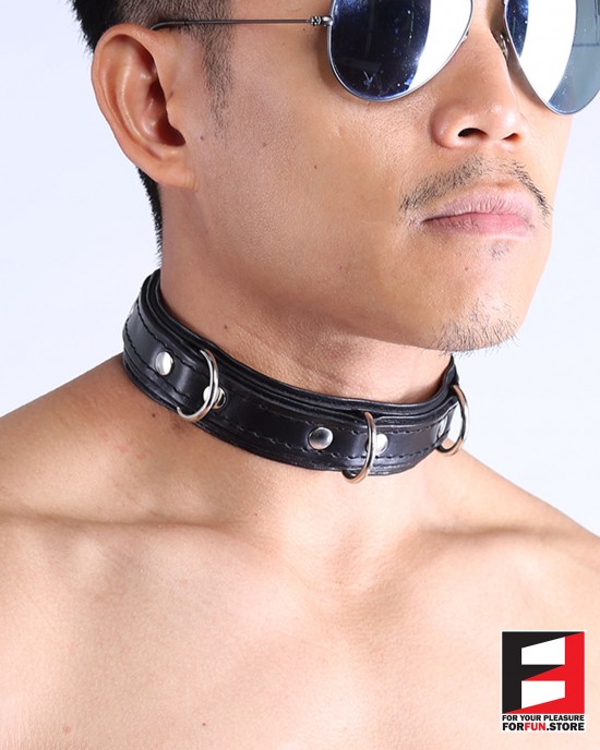 LEATHER CHOKER COLLAR CL008B