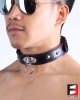 LEATHER RING-CHOKER COLLAR WITH STUDS CL009B