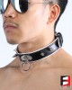 LEATHER RING-CHOKER COLLAR WITH SPIKES CL009C