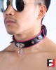 LEATHER RING-CHOKER COLLAR WITH SPIKES CL009C