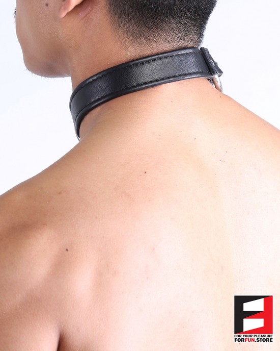 LEATHER SERIOUS BONDAGE CHOKER COLLAR CL010A