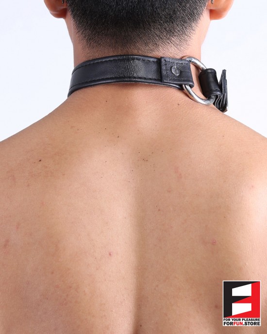 LEATHER SERIOUS BONDAGE CHOKER COLLAR CL010A